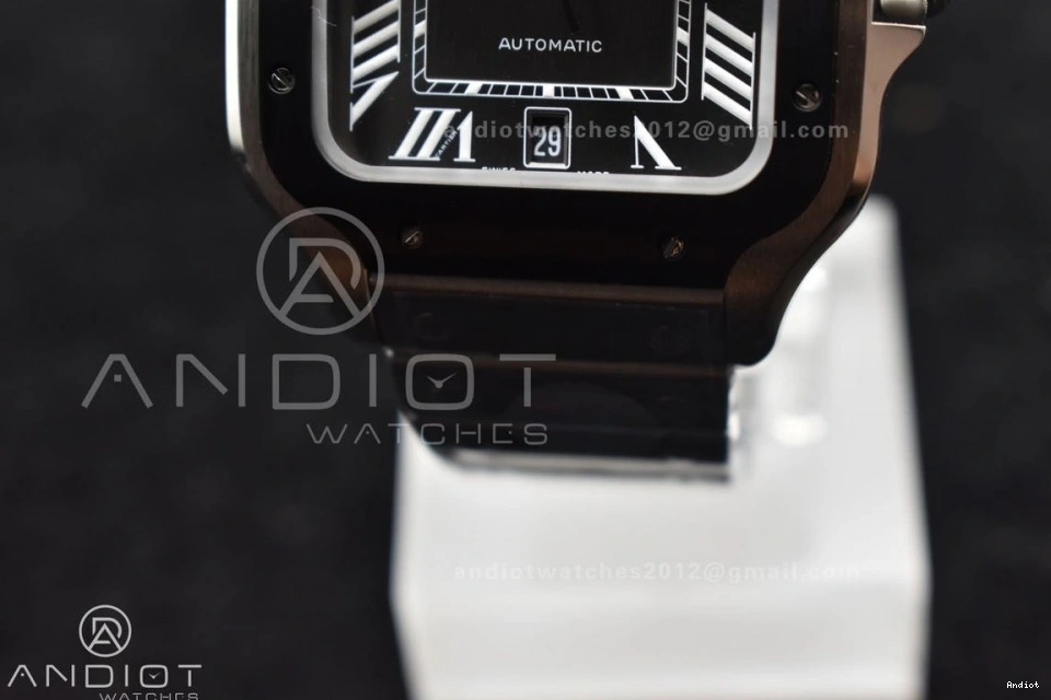 MIYOTA Black de Best SS 1:1 Santos Edition Dial on Cartier BVF SS Gray Bracelet 40mm Bezel 9015 0401